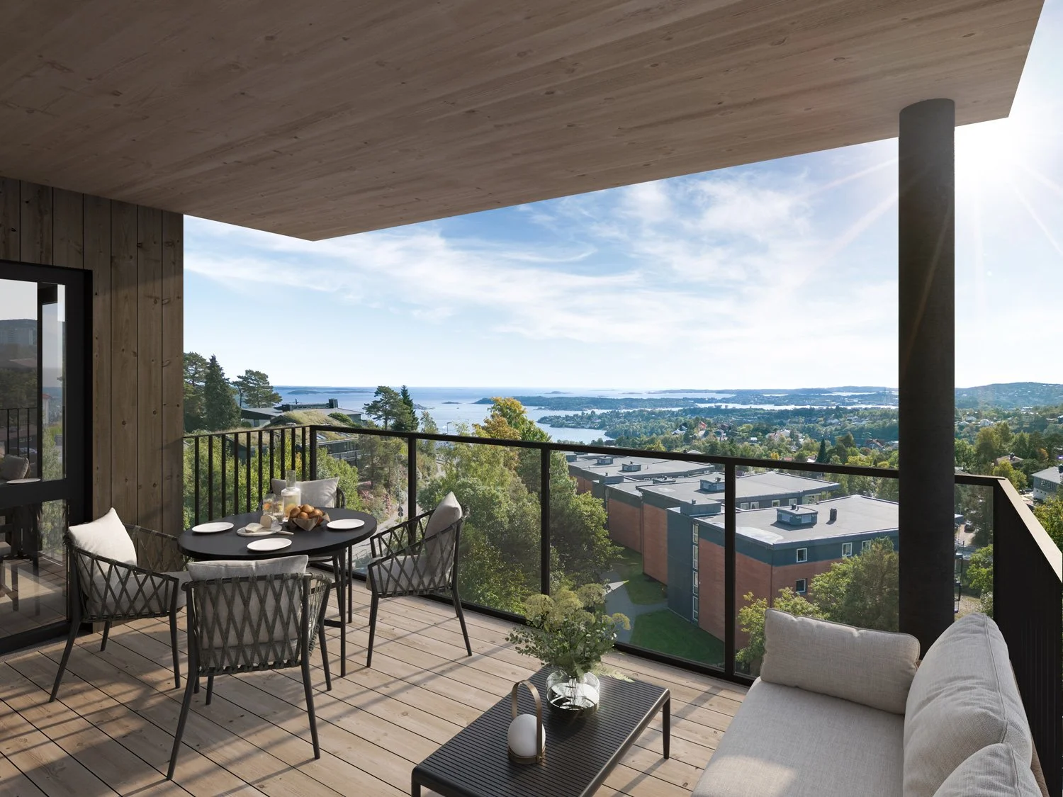 Illustrasjon av boligprosjektet Tinnheitoppen i Kristiansand.